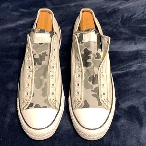 Custom Converse All Star Slip On. Grey with Camo.